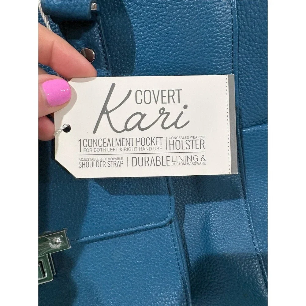 Damsel in Defense Daphne Concealed Carry Shoulder Bag Blue Large 16x10 - Picture 6 of 9